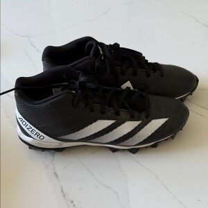 Adidas Adizero Football Black Cleats with White Stripes